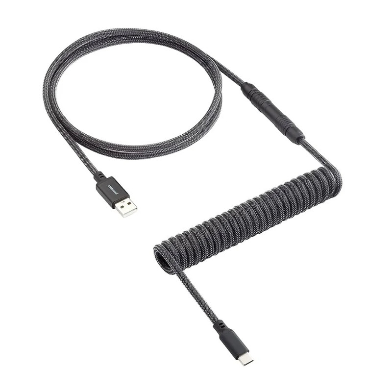 CableMod Artisan Coiled Keyboard Cable - Carbon Grey - كابل